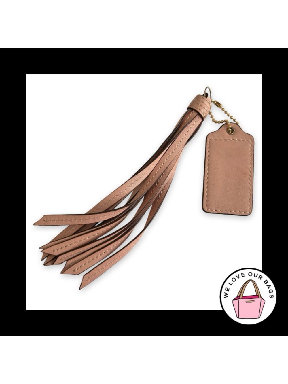 2 Pc Lot Coach Pink Leather Tassel Strap & Hang Tag B… - Gem